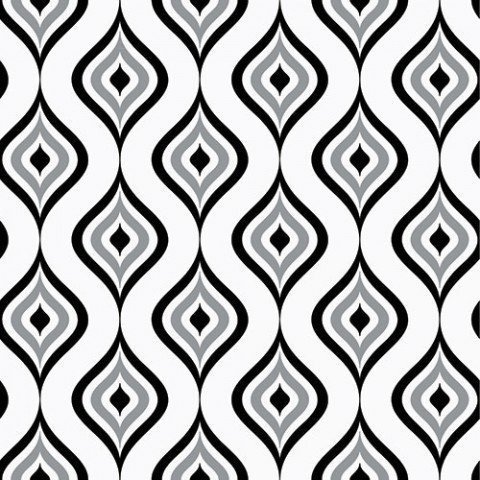 Декоративные элементы Vallelunga Colibri Nero Dec A5 6000265, цвет чёрно-белый, поверхность матовая, квадрат, 125x125