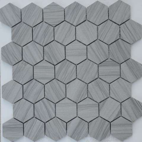 Мозаика Caramelle Mosaic Pietrine Hexagonal Marmara Grey Pol, цвет серый, поверхность матовая, шестиугольник, 292x298