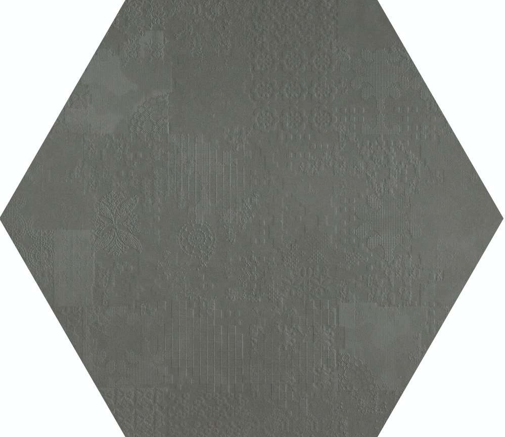 Керамогранит Mutina Dechirer Decor esagona Piombo PUDD73, цвет серый, поверхность матовая, квадрат, 600x600