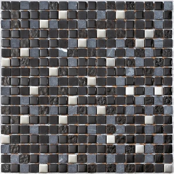 Мозаика Intermatex Lagos Night, цвет чёрный, поверхность глянцевая, квадрат, 300x300