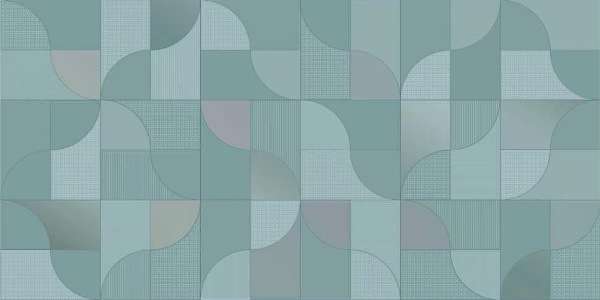 Декоративные элементы Керлайф Colores Geometrico Mare, цвет зелёный, поверхность глянцевая, прямоугольник, 315x630