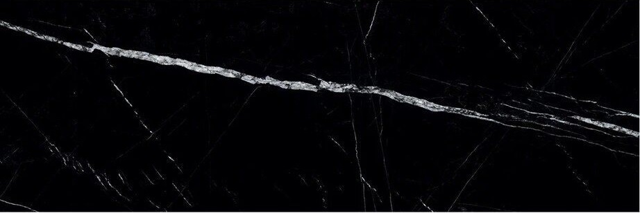 Широкоформатный керамогранит Staro Slab Nero Marquina Polished, цвет чёрный, поверхность полированная, прямоугольник, 800x2400