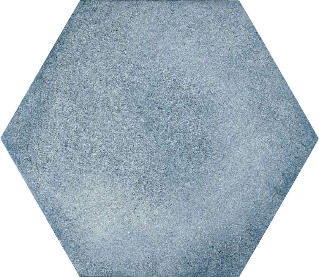 Керамогранит Vallelunga Hextie Blue ET00100, цвет синий, поверхность матовая, шестиугольник, 345x400