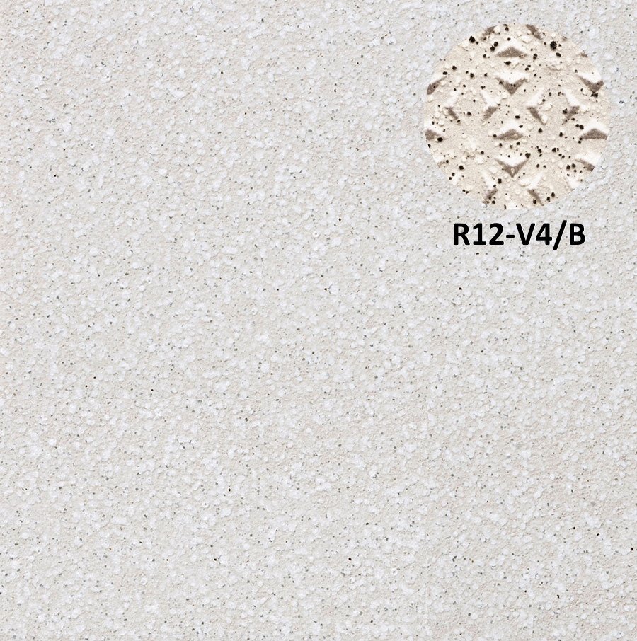 Керамогранит Stroeher Secuton R12-V4/B TS 10 weis 8802, цвет белый, поверхность структурированная, квадрат, 196x196