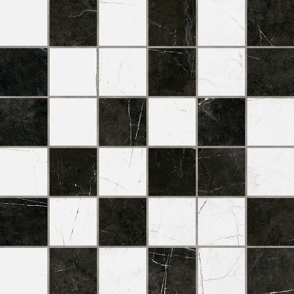 Мозаика Estima Vision White VS01/VS03 Неполированный 30x30 33687, цвет чёрно-белый, поверхность матовая, квадрат, 300x300