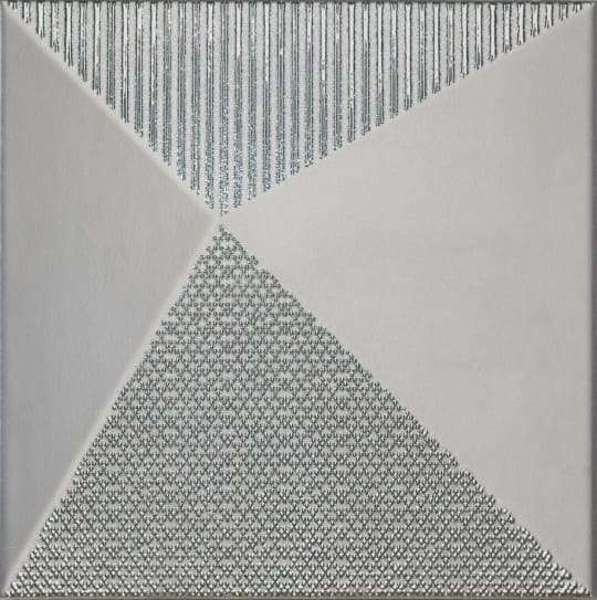 Керамическая плитка Dune Shapes 1 Kioto Silver 187352, цвет серый, поверхность сатинированная 3d (объёмная), квадрат, 250x250