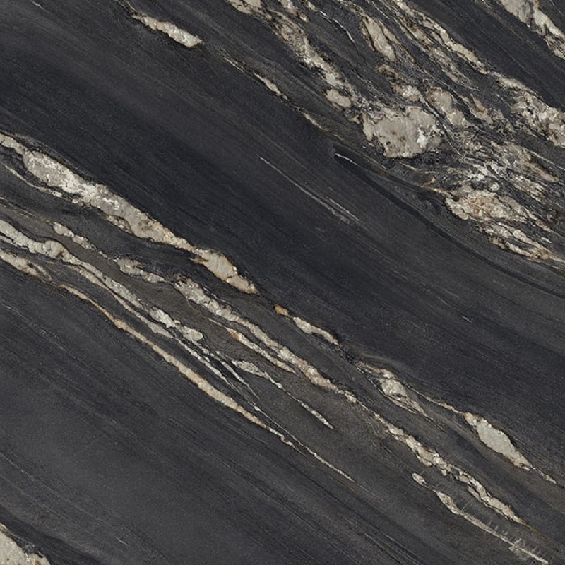 Широкоформатный керамогранит FMG Marmi Kuroca Lucidato L150554MF6, цвет чёрный, поверхность лаппатированная, квадрат, 1500x1500
