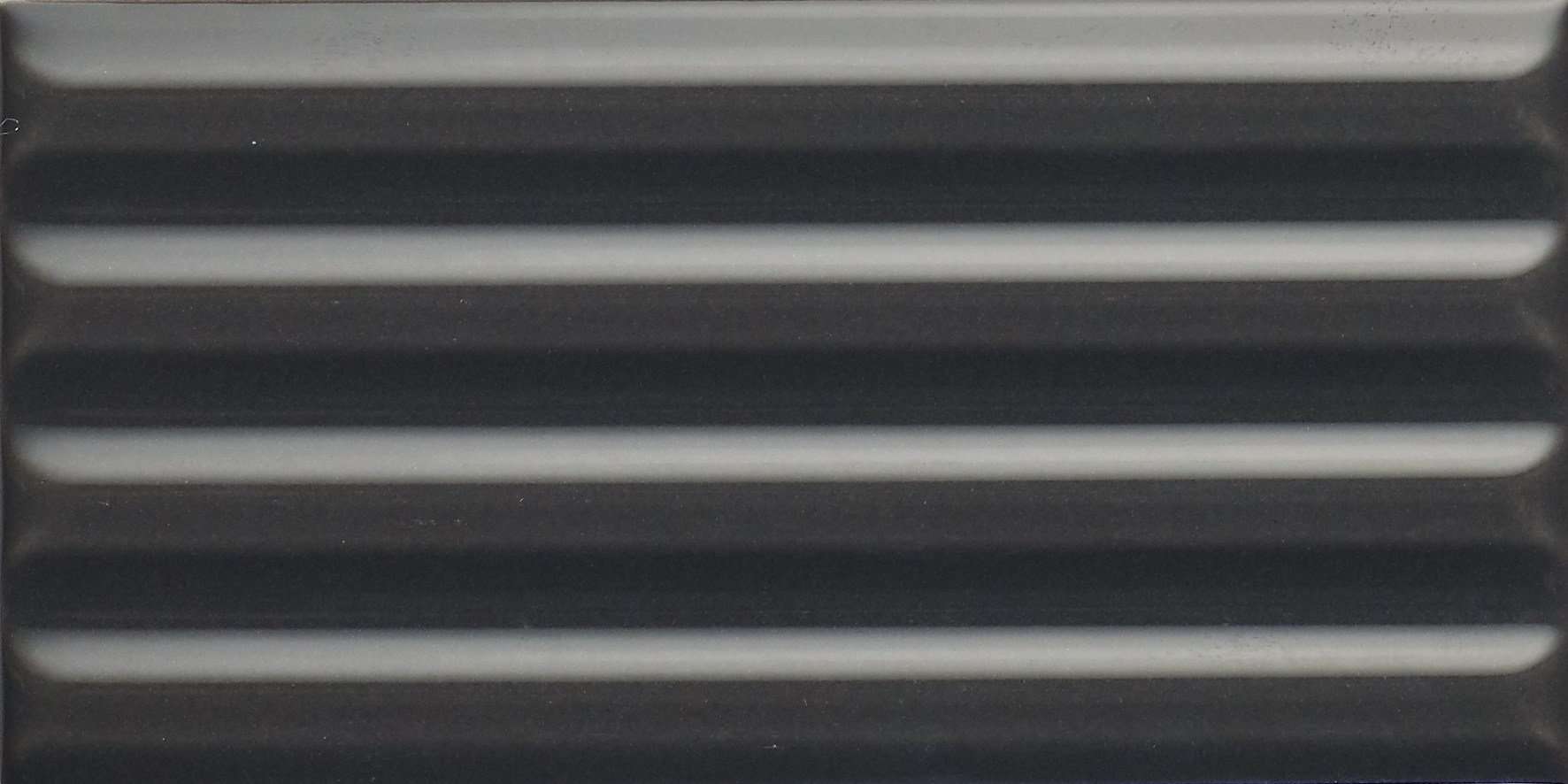 Керамическая плитка 41zero42 WigWag Black 4100324, цвет чёрный, поверхность глянцевая 3d (объёмная), кабанчик, 75x150