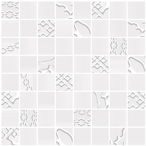 Мозаика Piastrella Синара Стандарт, цвет белый, поверхность глянцевая, квадрат, 200x200