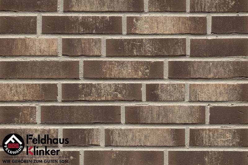 Клинкер Feldhaus Klinker Vascu Geo Rotado R749DF14, цвет коричневый, поверхность матовая, под кирпич, 52x240