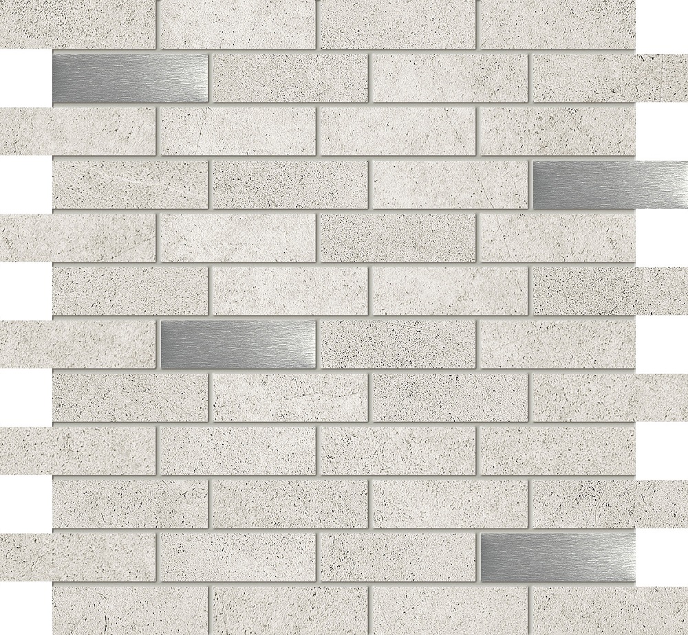 Мозаика Tubadzin Meteor Grey, цвет серый, поверхность глянцевая, под кирпич, 298x298