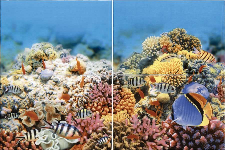 Панно Terracotta Панно Alba Reef 2, цвет разноцветный, поверхность глянцевая, прямоугольник, 400x600