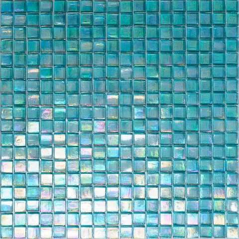 Мозаика Alma Mosaic Art NG14, цвет бирюзовый, поверхность глянцевая, квадрат, 150x150