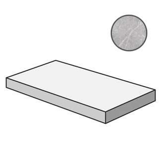Ступени Cerdomus Supreme Angolo Dx Grad.C.Retta Silver Lev 75519, цвет серый, поверхность полированная, прямоугольник с капиносом, 330x1200