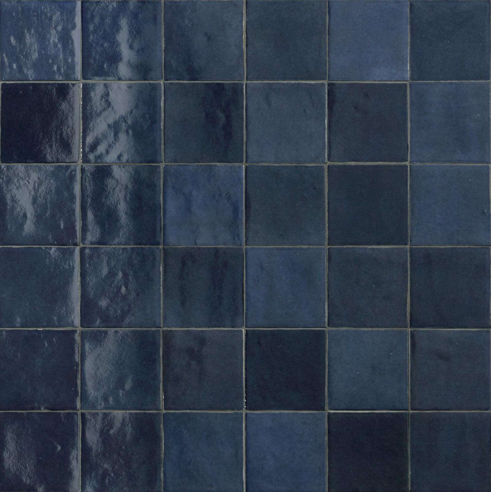 Керамическая плитка Marazzi Italy Zellige China M5PS, цвет синий, поверхность глянцевая, квадрат, 100x100