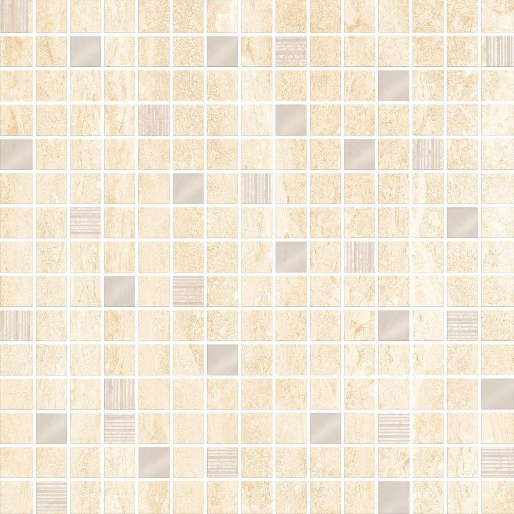 Мозаика Eurotile Lia Beige, цвет бежевый, поверхность глянцевая, квадрат, 295x295