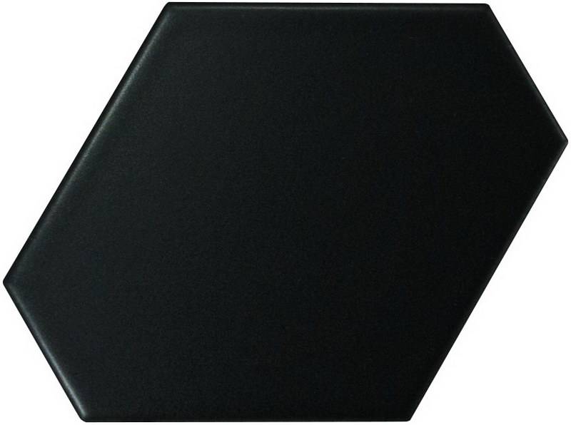 Керамическая плитка Equipe Scale Benzene Black Matt 23832, цвет чёрный тёмный, поверхность матовая, шестиугольник, 108x124