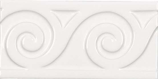 Бордюры Adex ADNE4118 Relieve Mar Blanco Z, цвет белый, поверхность глянцевая, прямоугольник, 75x150