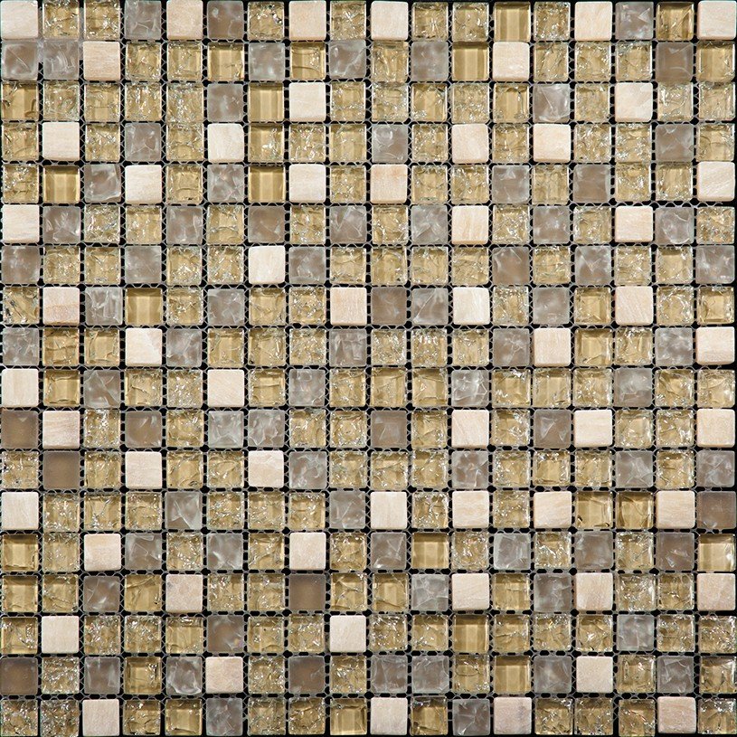 Мозаика Natural Mosaic ICE-07 (Стекло), цвет бежевый, поверхность глянцевая, квадрат, 298x298