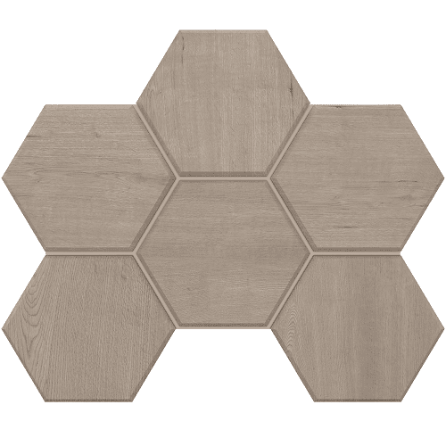 Мозаика Estima Classic Wood Rusty Beige CW01 Hexagon Неполированный 25x28,5 39894, цвет серый, поверхность матовая, шестиугольник, 250x285