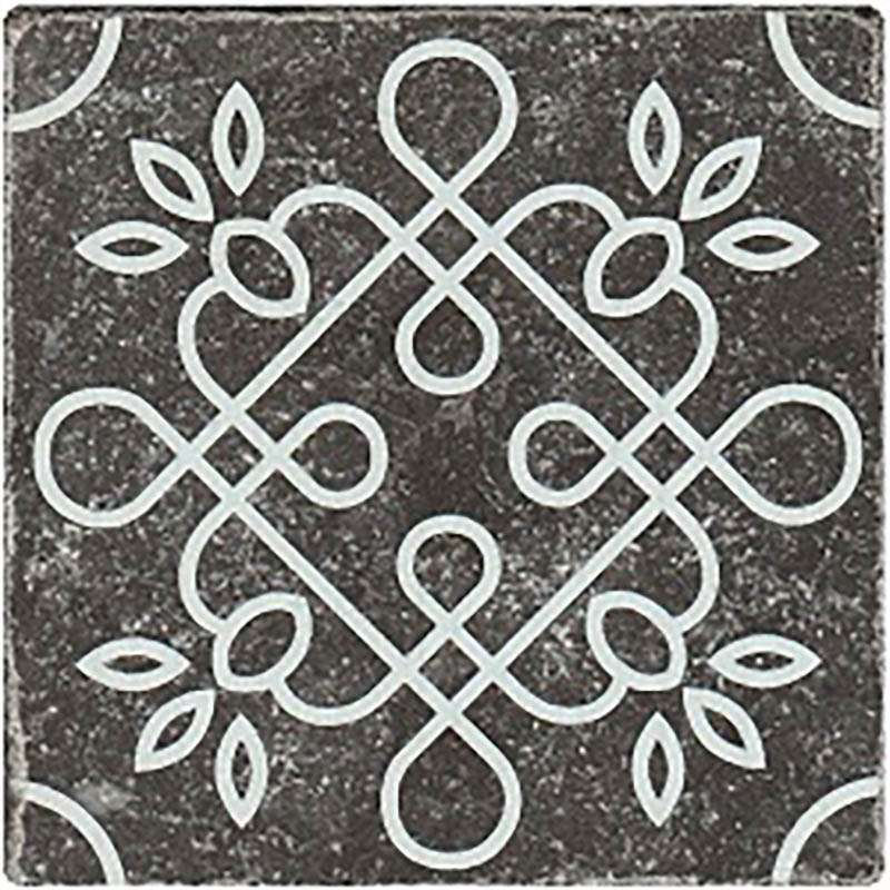 Керамическая плитка Stone4home Marble Black Motif №1, цвет чёрно-белый, поверхность матовая, квадрат, 100x100