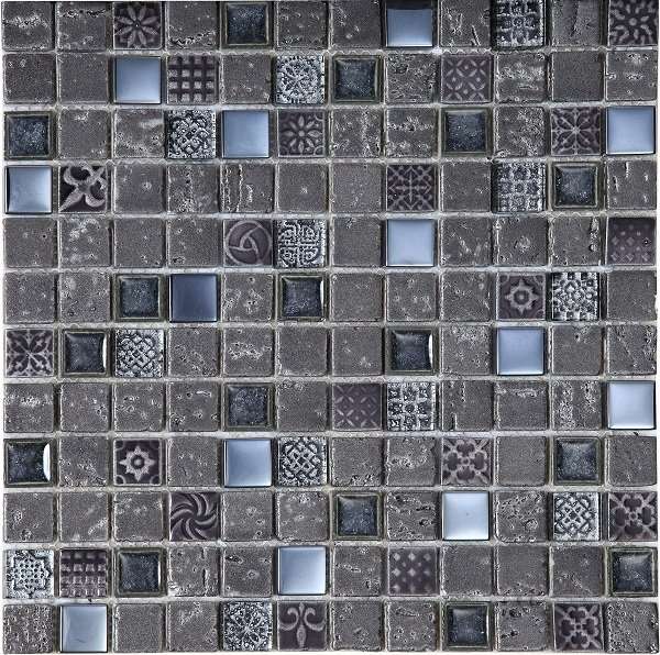 Мозаика Intermatex Imperium Graphite, цвет серый, поверхность матовая, квадрат, 300x300