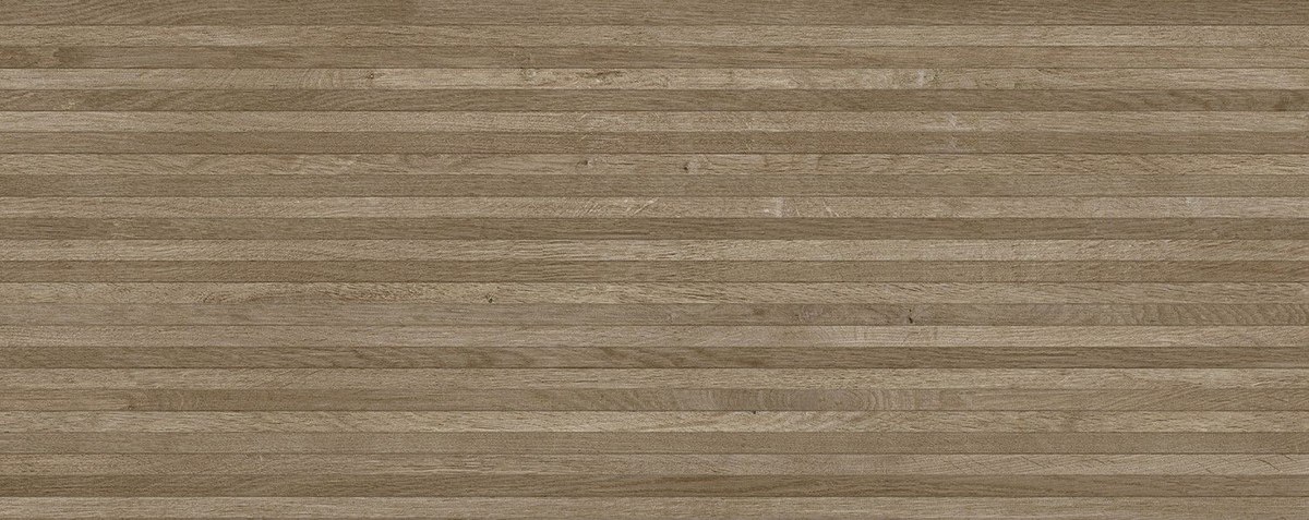 Керамическая плитка Porcelanosa Gent Line 3D Roble 100337297, цвет коричневый, поверхность матовая 3d (объёмная), прямоугольник, 596x1500
