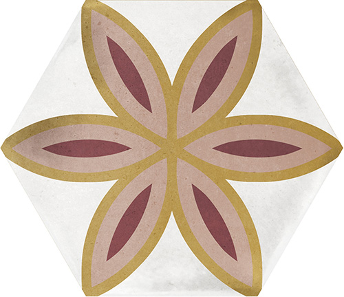 Декоративные элементы La Fabbrica Small Trend Ocher 180253, цвет разноцветный, поверхность матовая, шестиугольник, 107x124