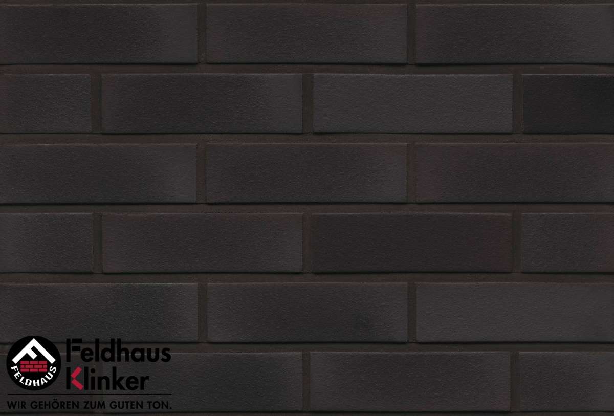 Клинкер Feldhaus Klinker Galena Ferrum Liso R509NF14, цвет чёрный, поверхность матовая, под кирпич, 71x240