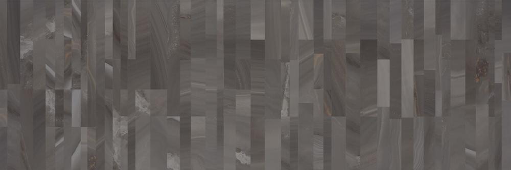 Декоративные элементы Serra Agatha Anthracide Decor, цвет серый, поверхность глянцевая, прямоугольник, 400x1200