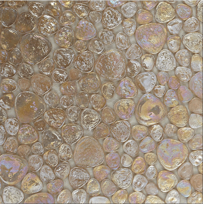 Мозаика Art & Natura Drops 05, цвет бежевый, поверхность глянцевая, квадрат, 303x303