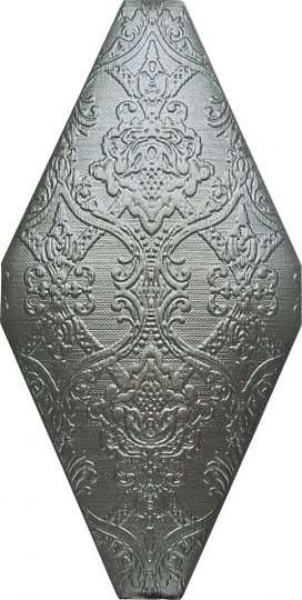 Керамическая плитка Adex ADNE8105 Rombo Acolchado Textil Grafito, цвет серый тёмный, поверхность глянцевая, ромб, 100x200