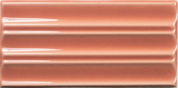 Керамическая плитка Wow Fayenza Belt Coral 127290, цвет оранжевый, поверхность глянцевая 3d (объёмная), кабанчик, 62x125