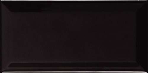 Керамическая плитка APE Biselado Negro Brillo, цвет чёрный тёмный, поверхность глянцевая, кабанчик, 100x200