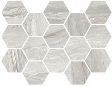 Мозаика Argenta Pearl Hexagon, цвет серый, поверхность полированная, шестиугольник, 325x225