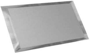 Керамическая плитка ДСТ Прямоугольная зеркальная серебряная матовая плитка с фацетом 10 мм ПЗСм1-02, цвет серый, поверхность матовая, прямоугольник, 120x480
