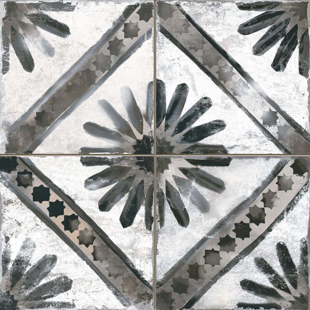 Керамическая плитка Peronda Fs Marrakech Grey 21937, цвет чёрно-белый, поверхность матовая, квадрат, 450x450