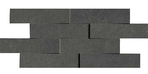 Декоративные элементы Floor Gres Floortech Floor 9.0 Mod.Lis.Mix.3D 739400, цвет чёрный, поверхность матовая 3d (объёмная), под кирпич, 300x600