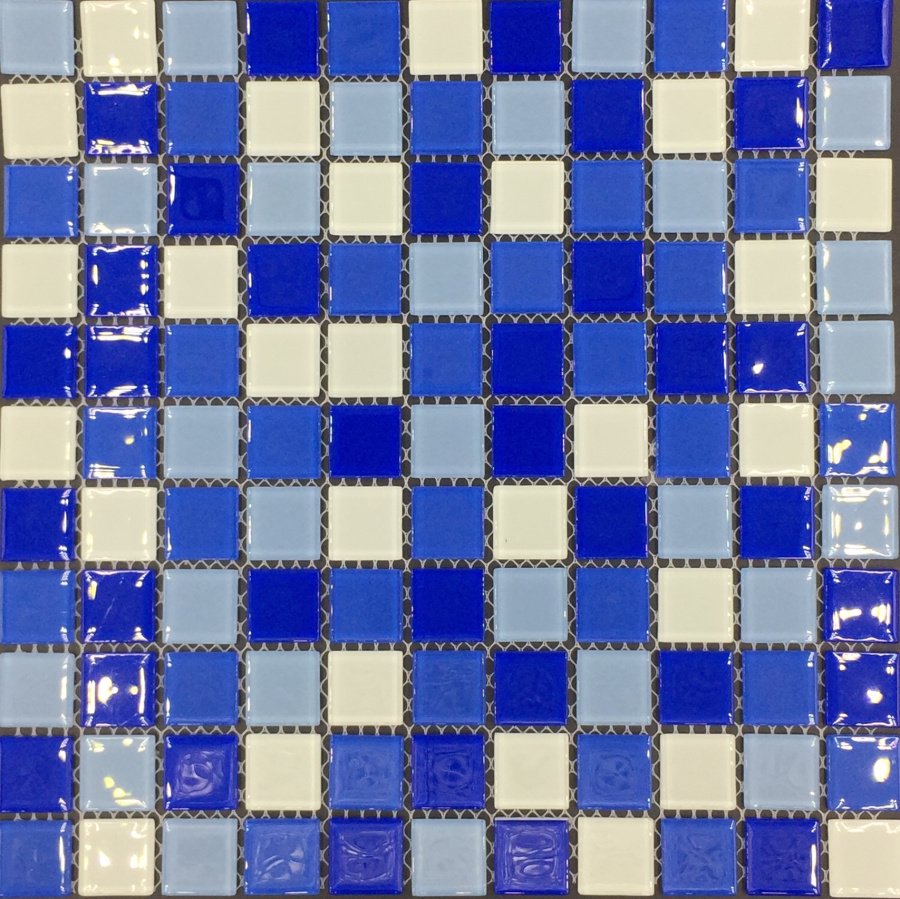 Мозаика Pixel Mosaic PIX002 Стекло (25x25 мм), цвет синий, поверхность глянцевая, квадрат, 300x300