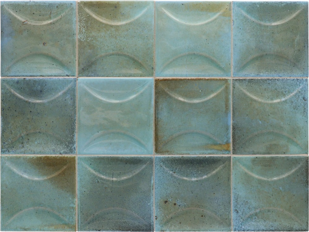 Керамическая плитка Equipe Hanoi Arco Sky Blue 30028, цвет голубой, поверхность глянцевая, квадрат, 100x100