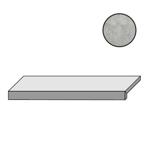 Ступени Piemme Concrete Elem.L Light Grey Grip/R 20mm 03209, цвет серый, поверхность противоскользящая, прямоугольник, 300x600