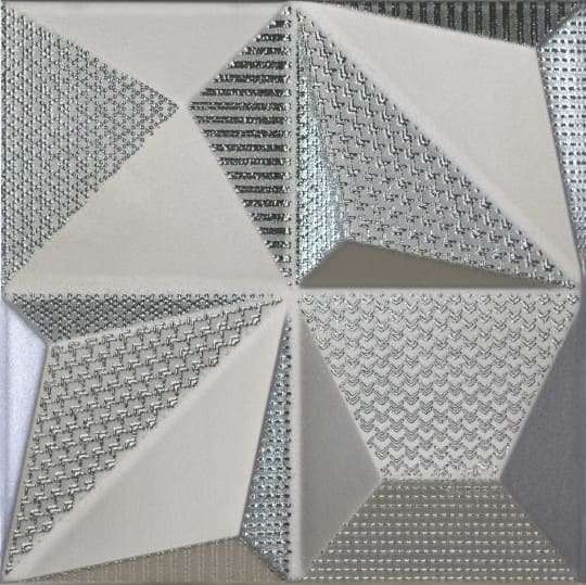 Керамическая плитка Dune Shapes 1 Multishapes Silver 187353, цвет металлик, поверхность сатинированная 3d (объёмная), квадрат, 250x250