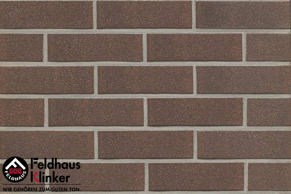 Клинкер Feldhaus Klinker Classic Geo Sabio R550NF9, цвет коричневый, поверхность матовая, под кирпич, 71x240