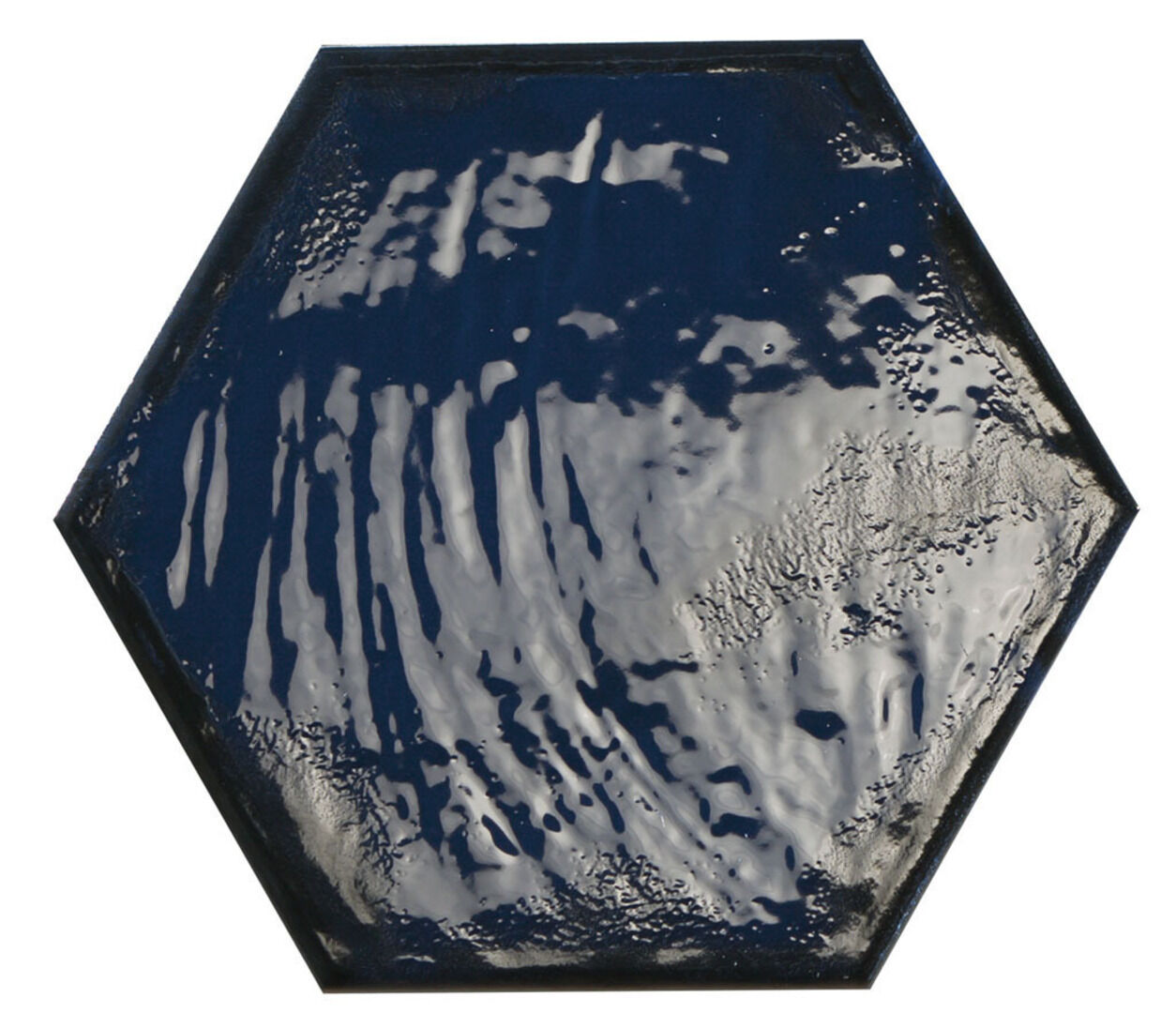 Керамогранит Prissmacer Rain Blue Hex, цвет синий, поверхность глянцевая, шестиугольник, 198x228