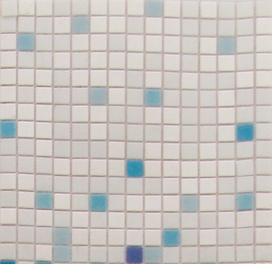 Мозаика Alma Mosaic Растяжки 20 DE109(m) MIX 1 (первый микс), цвет белый голубой, поверхность глянцевая, квадрат, 327x327