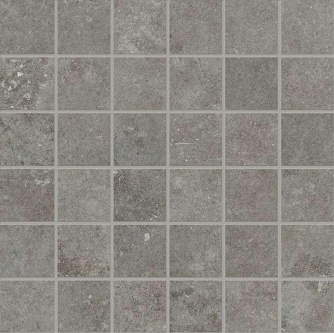 Керамогранит Мозаика Emilceramica (Acif) Fabrika Mosaico Dark Grey Silktech EMSC, цвет серый тёмный, поверхность матовая, квадрат, 300x300