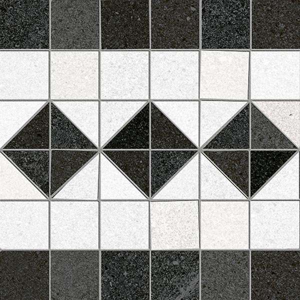 Декоративные элементы Vives Seine Iena-R 2 Grafito, цвет чёрно-белый, поверхность матовая, квадрат, 200x200