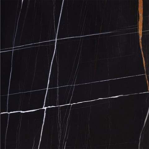 Керамогранит Kerranova Marble Trend K-1004/MR, цвет чёрный, поверхность матовая, квадрат, 600x600