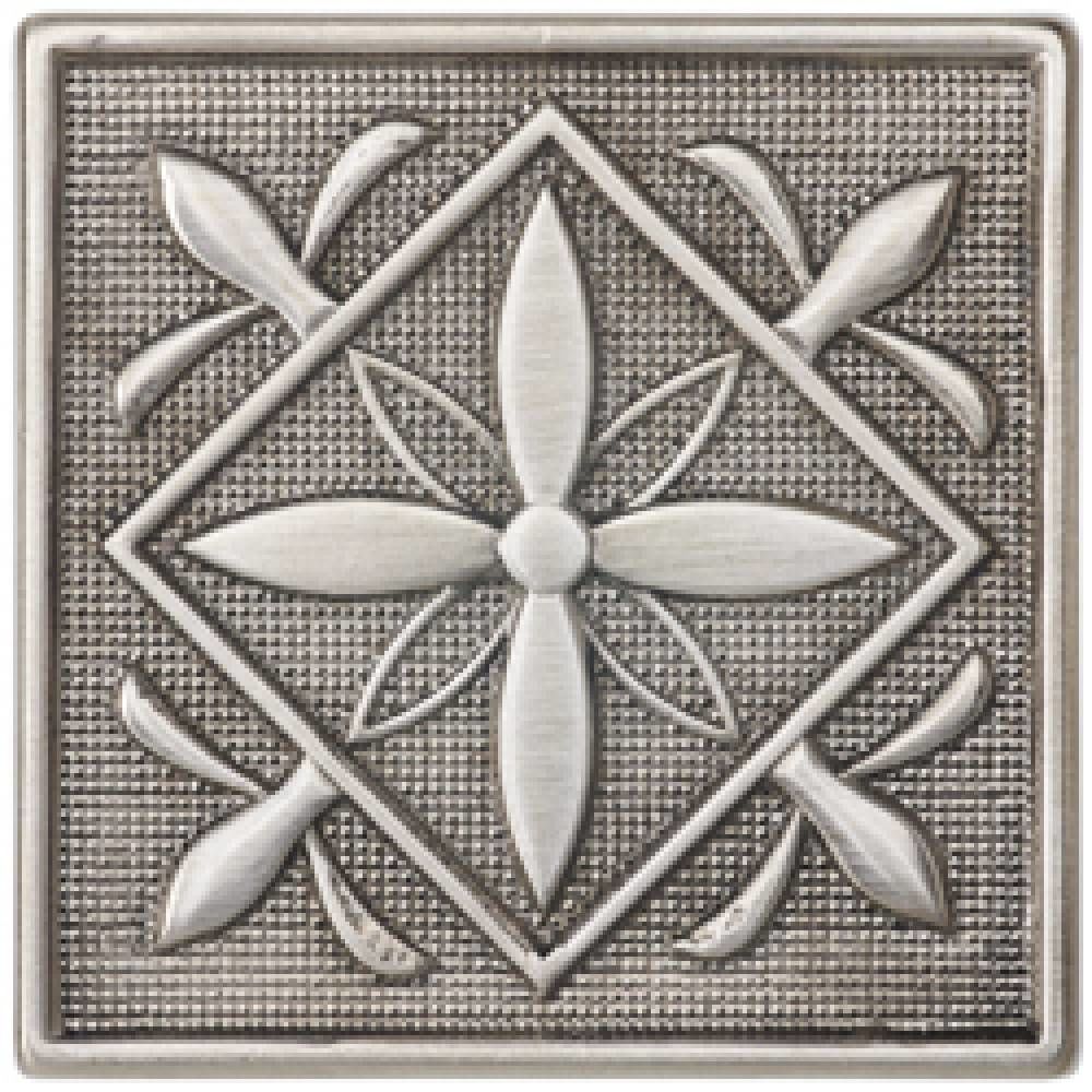 Вставки Barro-Co Plata Taco Chic Plata, цвет серый, поверхность матовая, квадрат, 50x50