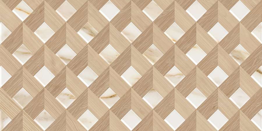 Керамическая плитка Azori Rustic Trellis, цвет коричневый бежевый, поверхность матовая рельефная, прямоугольник, 315x630